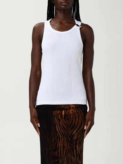 Jean Paul Gaultier Ribbed Tank Top With Overall Buckles In White