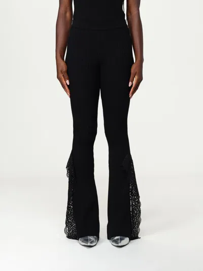 Blumarine Black Knit Flared Leg Pant In Black