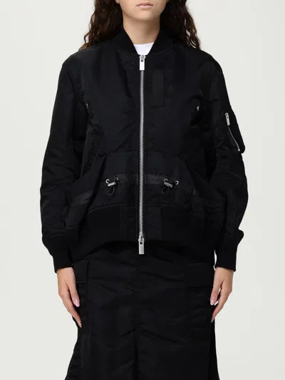 Sacai Women's Nylon Twill Blouson With Drawstring In Black