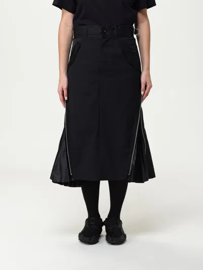 Sacai Suiting Mix Skirt In Black