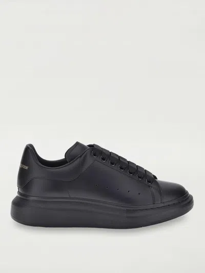 Alexander Mcqueen Men Black Oversize Sneakers With Logo Lettering On The Heel In Leather Man