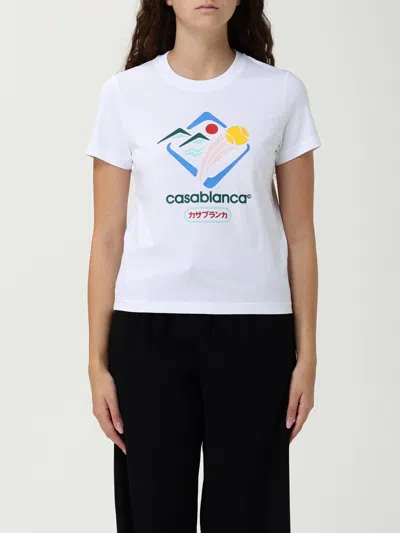 Casablanca Mountain Sports Cropped T-shirt In White