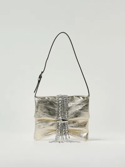 Jimmy Choo Clutch Bag In Metallic Leather With A Vintage Effect In Silver
