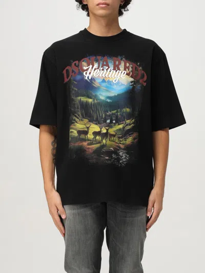 Dsquared2 Loose-fit Signature T-shirt In Black