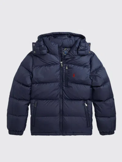 Polo Ralph Lauren Logo Padded Down Jacket In Blue