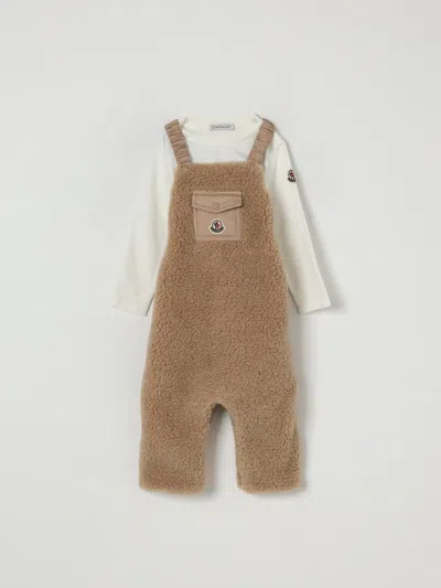 Moncler Romper  Kids Color Beige In Sand
