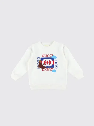 Gucci Printed-logo Cotton Sweatshirt In White