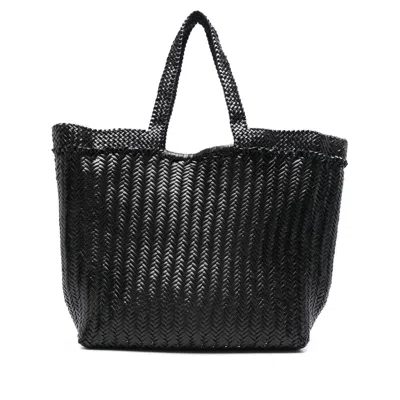 Dragon Diffusion Hand-knitted Handbag In Black