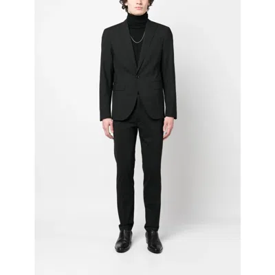 Dsquared2 Suit With Chest Pocket And Notched Lapels In Black