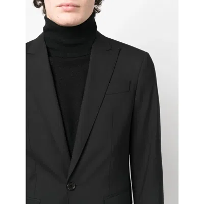 Dsquared2 Suit With Chest Pocket And Notched Lapels In Black