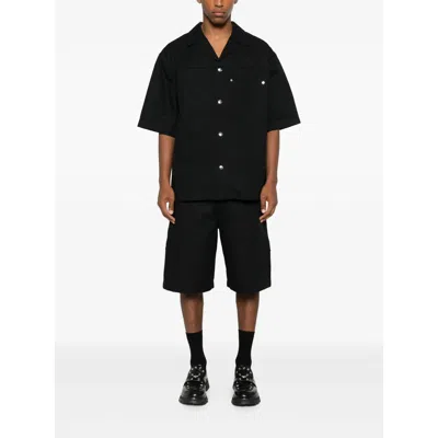 Gucci Classic Short-sleeve Cotton Shirt In Black
