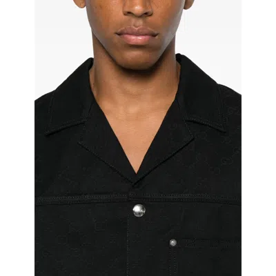 Gucci Classic Short-sleeve Cotton Shirt In Black