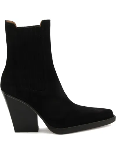 Paris Texas Dallas Suede Ankle Boots In Black
