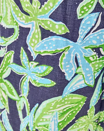 Lilly Pulitzer Kavalla Sleeveless Ruffle Top In Crocodile Green X Resort White In Green