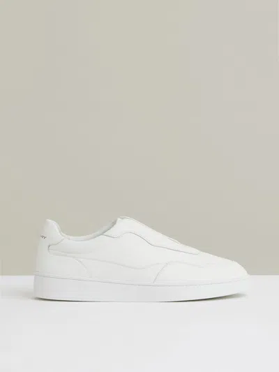 Reiss Cruz Elasticated Lace Leather Sneaker In White