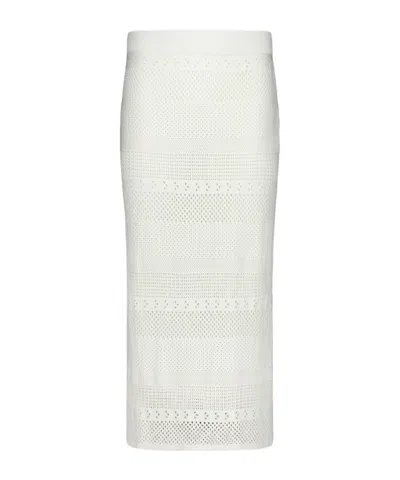 Frame Crochet Knit Pencil Skirt In White