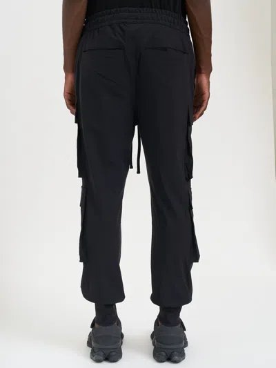 Thom Krom Cargo Pocket Elasticated Trousers In Black