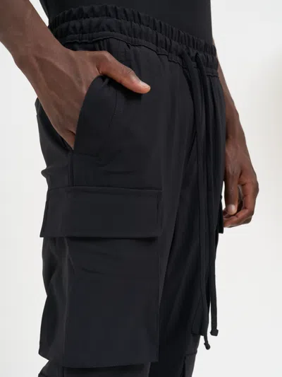 Thom Krom Cargo Pocket Elasticated Trousers In Black