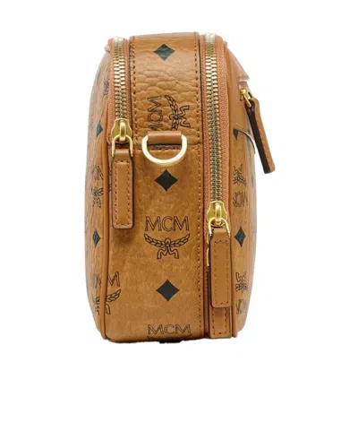 Mcm Diamond Vi Crossbody Bag In Visetos Cognac In Brown