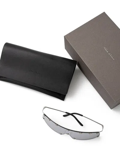 Rick Owens Drkshdw Shielding Mirrored-lens Sunglasses In Gray
