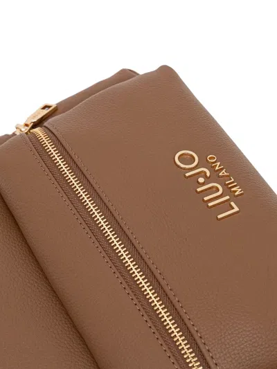Liu •jo Logo-lettering Backpack In Brown