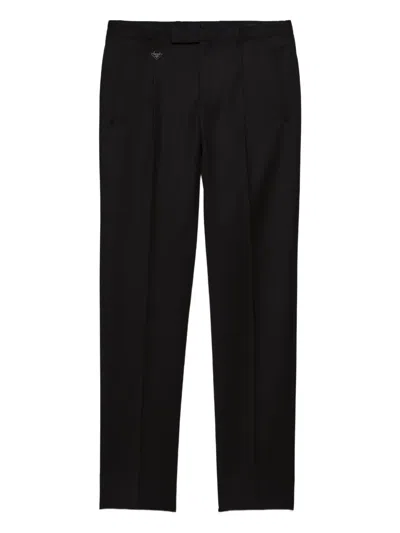 Prada Pleated-front Wool Trousers In Black