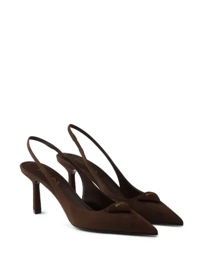 Prada Suede Pointed Toe Stiletto Heel Pumps In Multi