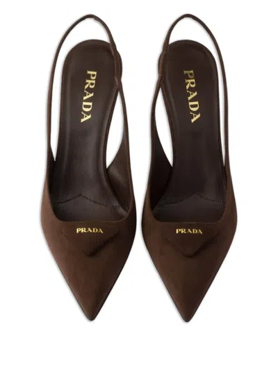 Prada Suede Pointed Toe Stiletto Heel Pumps In Multi