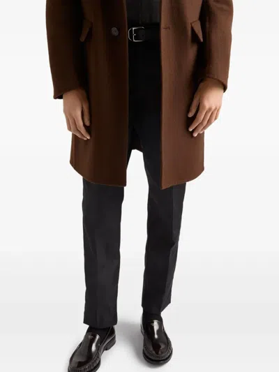 Prada Concealed-fly Trousers In Black