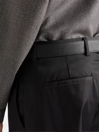 Prada Concealed-fly Trousers In Black