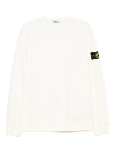 Stone Island Cotton Sweatshirt In White