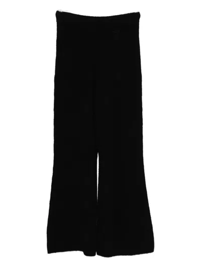 Guest In Residence Bouclé Flared Trousers In Black