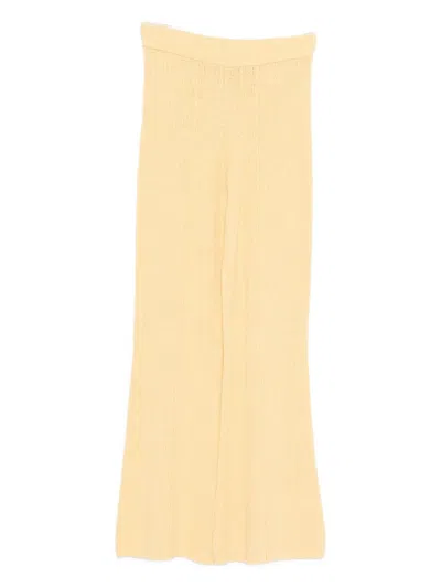 Guest In Residence Bouclé Flared Trousers In Neutral