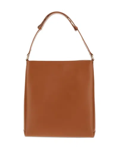 Plan C Leather Shoulder Bag In Brown