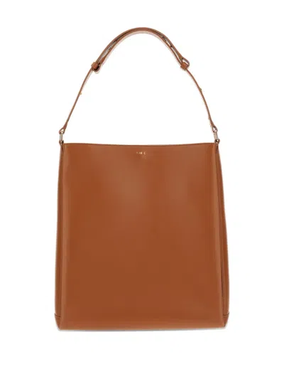 Plan C Leather Shoulder Bag In Brown
