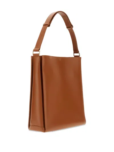 Plan C Leather Shoulder Bag In Brown