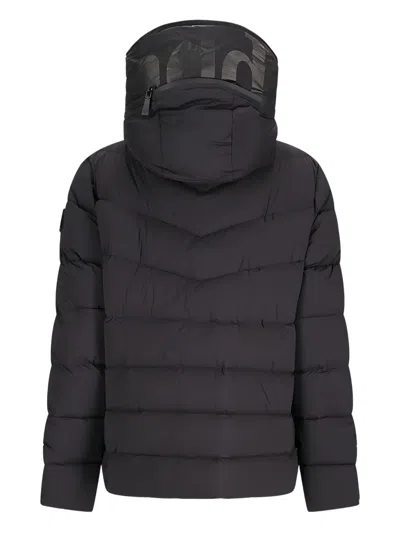 Add Quilted Hooded Jacket In Black