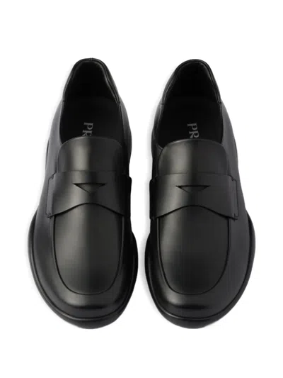 Prada Toblach Leather Loafers In Black