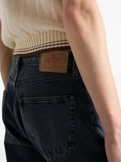Prada Regular Denim Jeans In Black