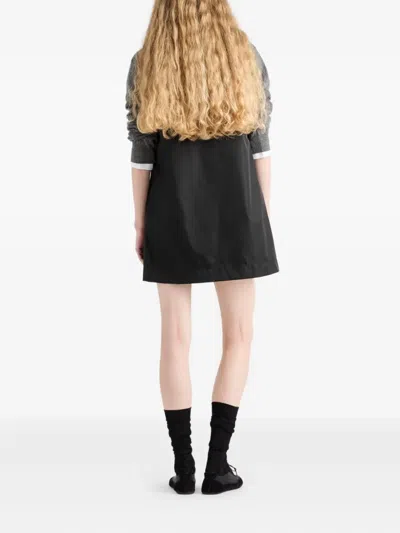Prada Sleeveless Pleated Front Mini Dress In Black