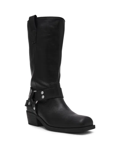 Dv Dolce Vita Women's Tanzy Wide Calf Tall Harness Moto Engineer Boots In Black