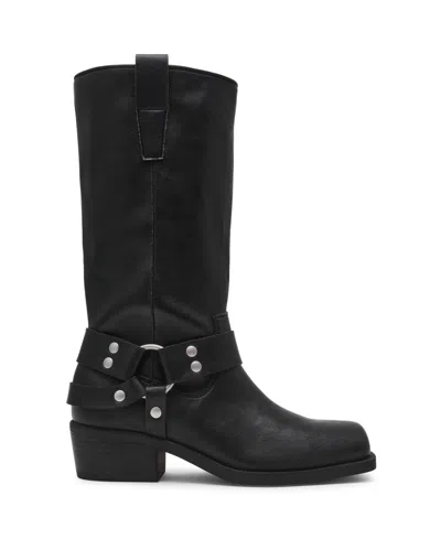 Dv Dolce Vita Women's Tanzy Wide Calf Tall Harness Moto Engineer Boots In Black