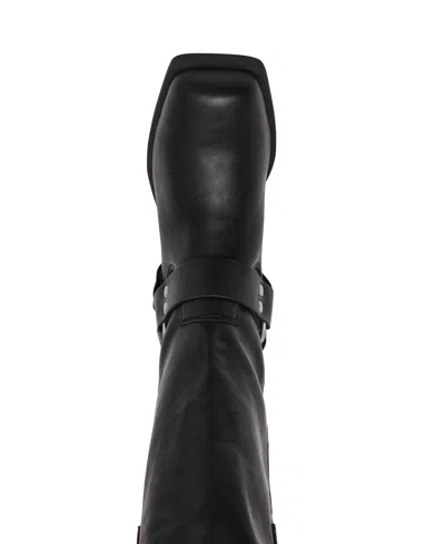 Dv Dolce Vita Women's Tanzy Wide Calf Tall Harness Moto Engineer Boots In Black