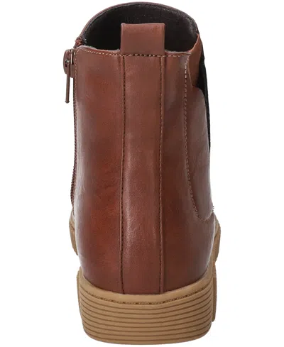 Easy Street Womens Wyatt Flat Heel Booties In Brown