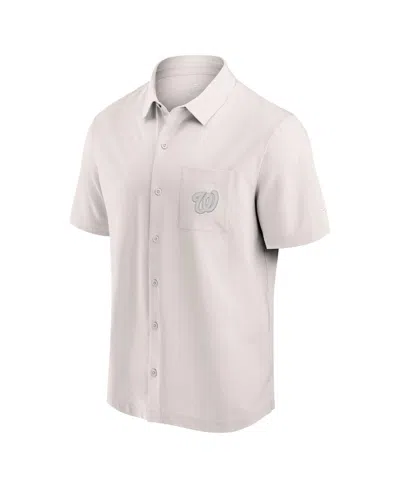 Fanatics Men's Cream Washington Nationals Front Office Button-up Shirt In White
