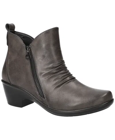 Easy Street Women's Jeanie Ankle Zipper Boots In Brown