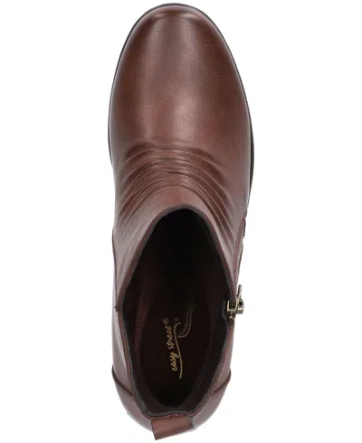 Easy Street Women's Jeanie Ankle Zipper Boots In Brown