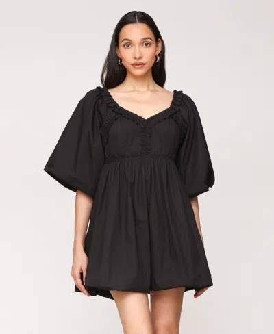 Avec Les Filles Women's Cotton Sweetheart A-line Dress In Black