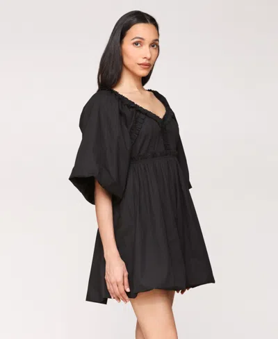 Avec Les Filles Women's Cotton Sweetheart A-line Dress In Black