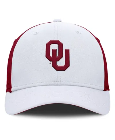 Jordan Men's White/crimson Oklahoma Sooners 2025 Sideline Rise Local Performance Flex Hat In White